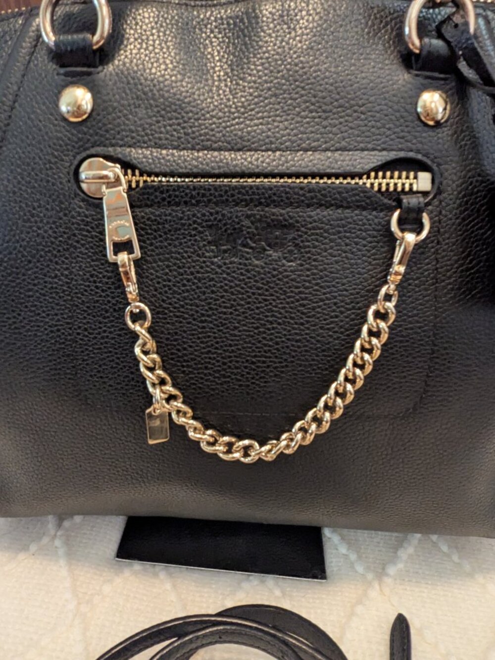Coach Prairie Chain Satchel EUC Black Pebble Quiet Luxury Old Money Convertible - Picture 3 of 16